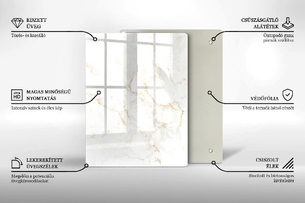 Protège plaque de cuisson Pierre de marbre élégante