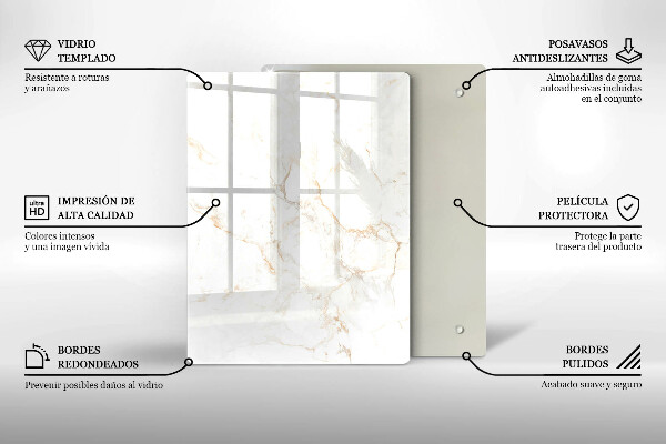 Protège plaque de cuisson Pierre de marbre élégante