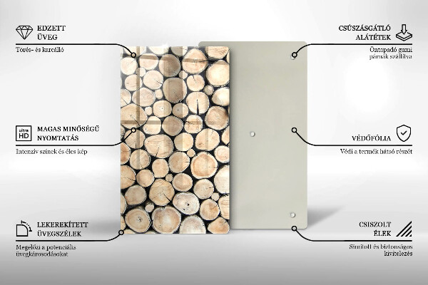 Protège plaque de cuisson Troncs d'arbres en bois