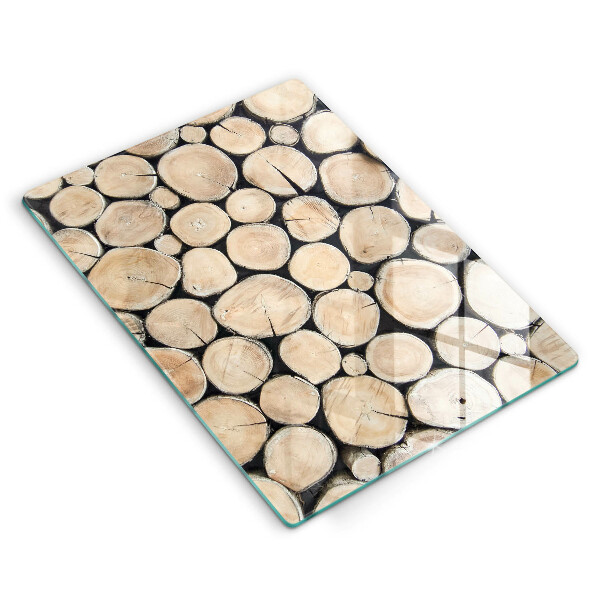 Protège plaque de cuisson Troncs d'arbres en bois