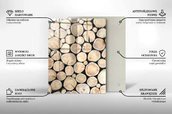 Protège plaque de cuisson Troncs d'arbres en bois