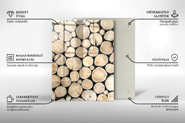 Protège plaque de cuisson Troncs d'arbres en bois