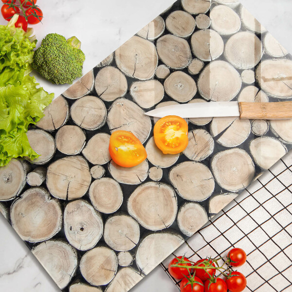 Protège plaque de cuisson Troncs d'arbres en bois