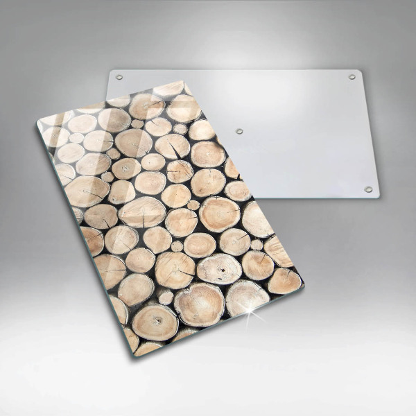 Protège plaque de cuisson Troncs d'arbres en bois