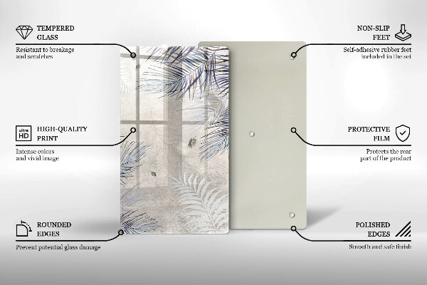 Protège plaque de cuisson Feuilles subtiles