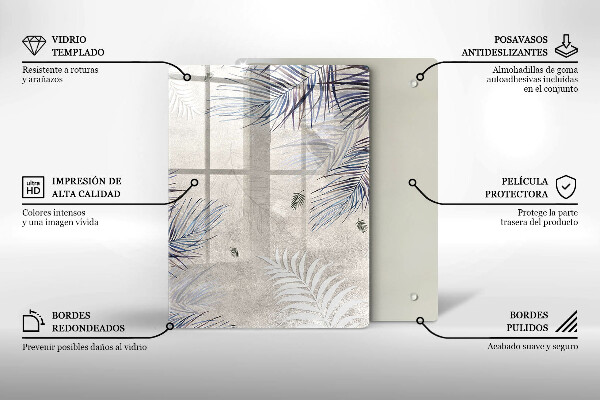 Protège plaque de cuisson Feuilles subtiles