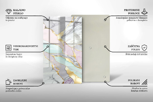 Protège plaque de cuisson Marbre pastel