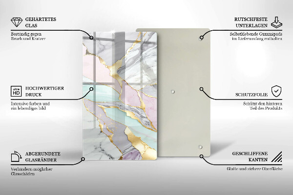 Protège plaque de cuisson Marbre pastel