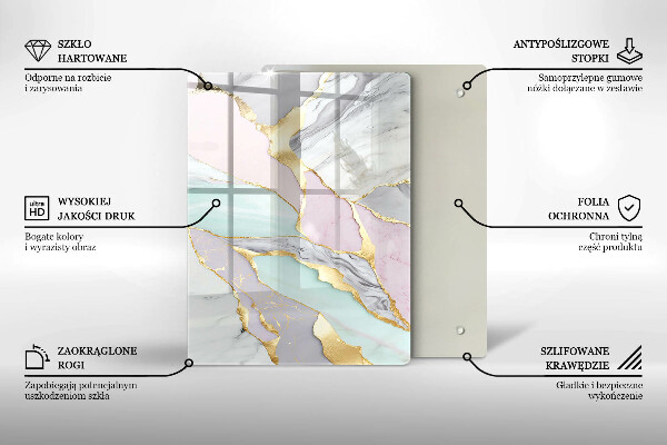 Protège plaque de cuisson Marbre pastel