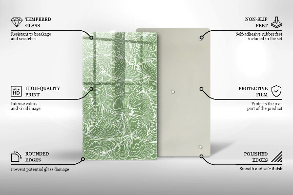 Protège plaque de cuisson Feuilles linéaires