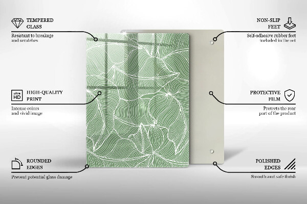 Protège plaque de cuisson Feuilles linéaires