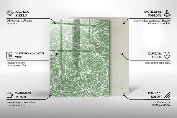 Protège plaque de cuisson Feuilles linéaires
