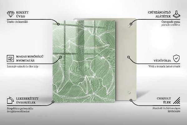 Protège plaque de cuisson Feuilles linéaires