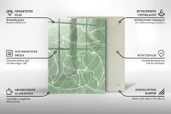 Protège plaque de cuisson Feuilles linéaires