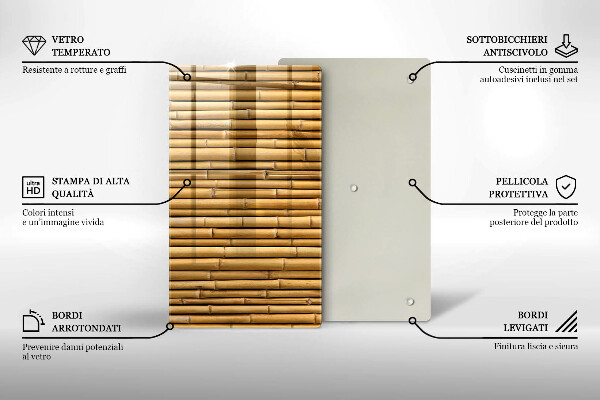 Protège plaque de cuisson Bambou bohème nature