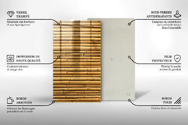 Protège plaque de cuisson Bambou bohème nature