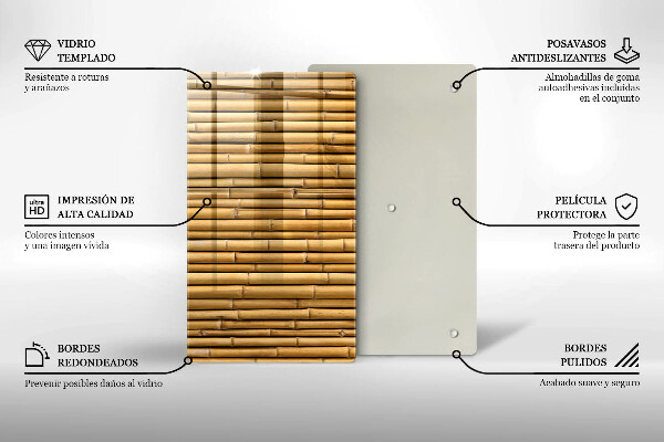Protège plaque de cuisson Bambou bohème nature
