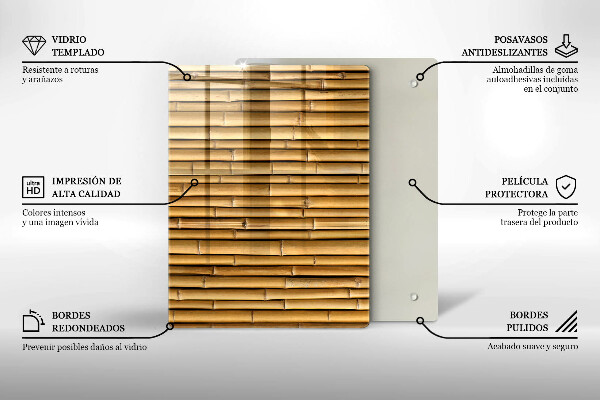Protège plaque de cuisson Bambou bohème nature