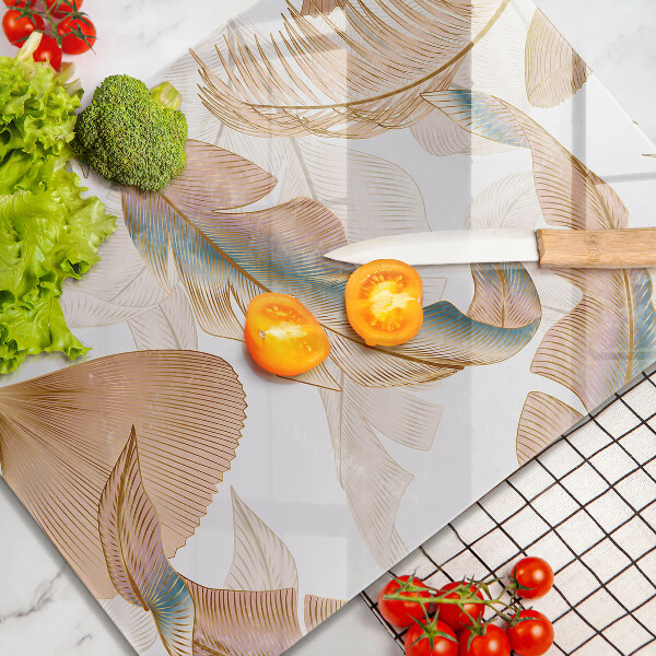 Protège plaque de cuisson Plumes et feuilles de bohème