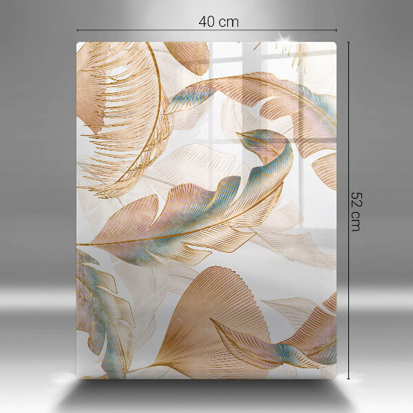 Protège plaque de cuisson Plumes et feuilles de bohème