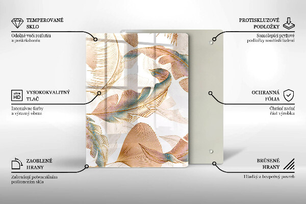 Protège plaque de cuisson Plumes et feuilles de bohème