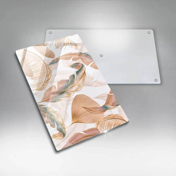 Protège plaque de cuisson Plumes et feuilles de bohème