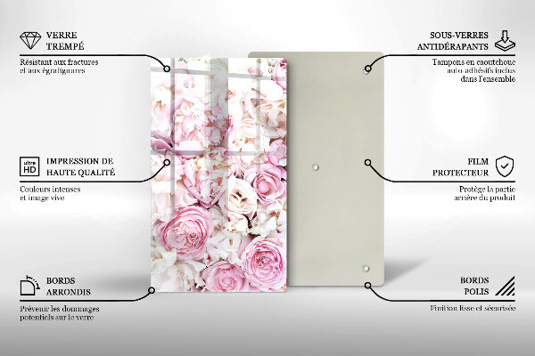 Protège plaque de cuisson Bouquet de pivoines