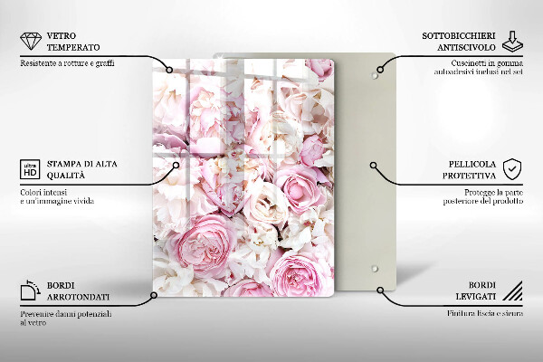 Protège plaque de cuisson Bouquet de pivoines