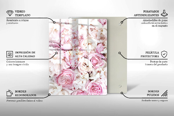 Protège plaque de cuisson Bouquet de pivoines