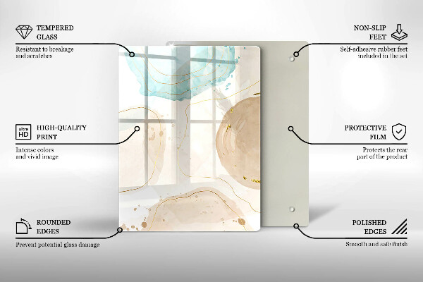 Protège plaque de cuisson Taches bohèmes et or