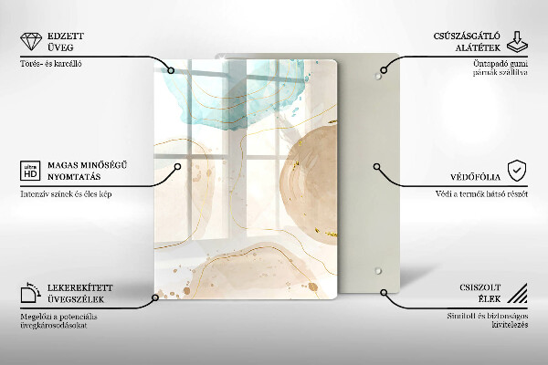 Protège plaque de cuisson Taches bohèmes et or