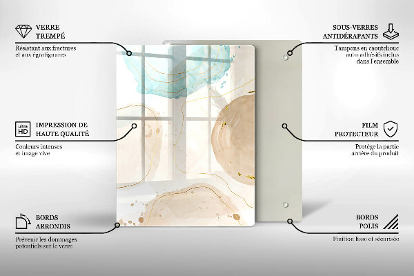 Protège plaque de cuisson Taches bohèmes et or