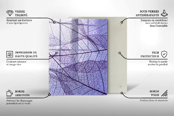 Protège plaque de cuisson Feuilles veinées