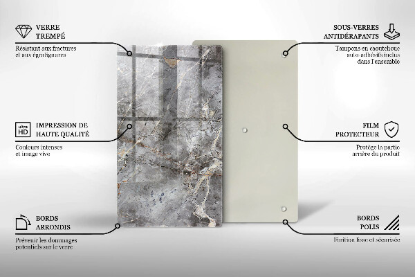 Protège plaque de cuisson Texture de pierre