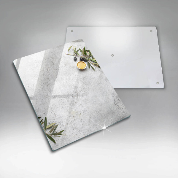 Protège plaque de cuisson Olives sur béton