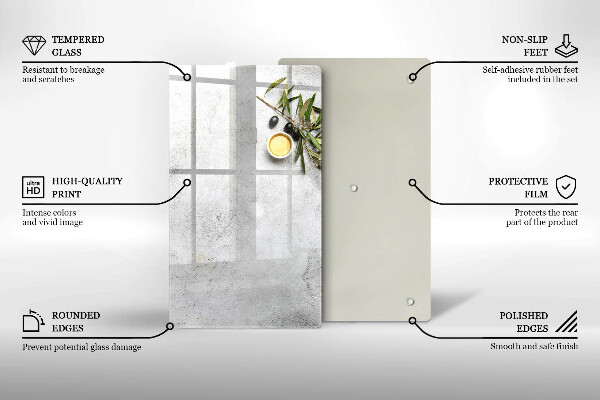 Protège plaque de cuisson Olives sur béton