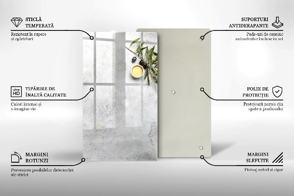 Protège plaque de cuisson Olives sur béton