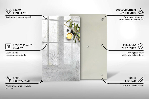 Protège plaque de cuisson Olives sur béton