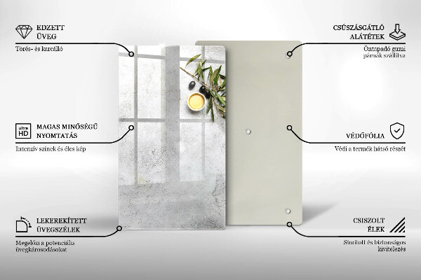 Protège plaque de cuisson Olives sur béton