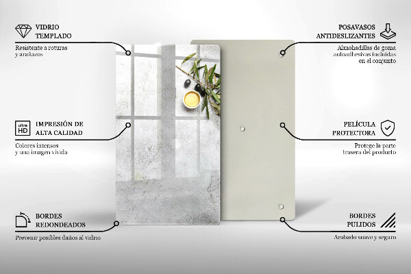 Protège plaque de cuisson Olives sur béton