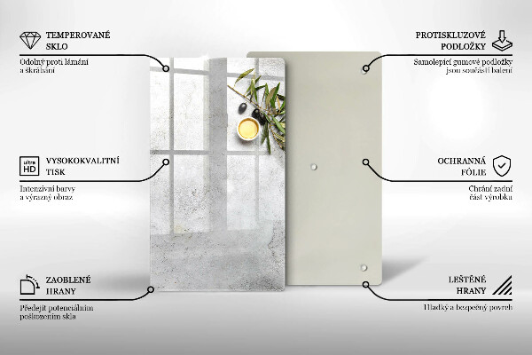 Protège plaque de cuisson Olives sur béton