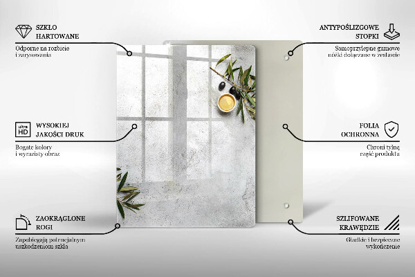 Protège plaque de cuisson Olives sur béton