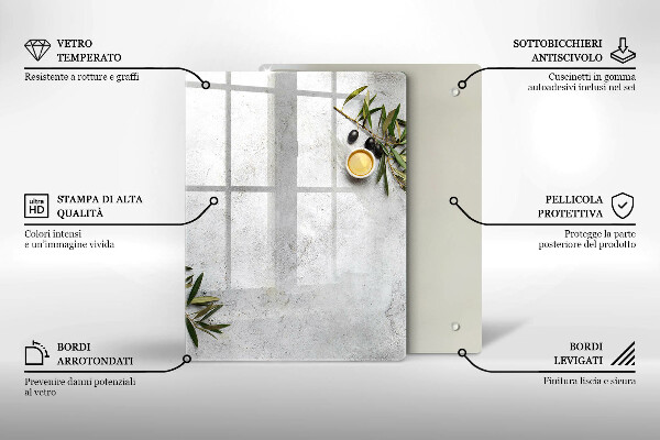 Protège plaque de cuisson Olives sur béton