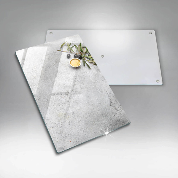 Protège plaque de cuisson Olives sur béton