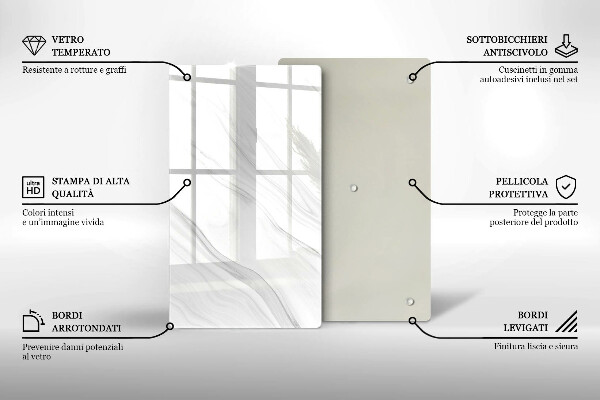 Protège plaque de cuisson Marbre délicat