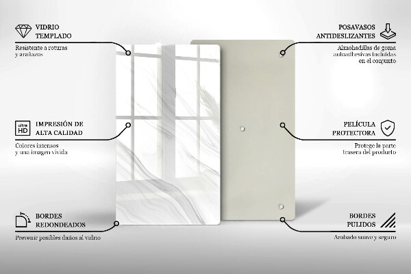 Protège plaque de cuisson Marbre délicat