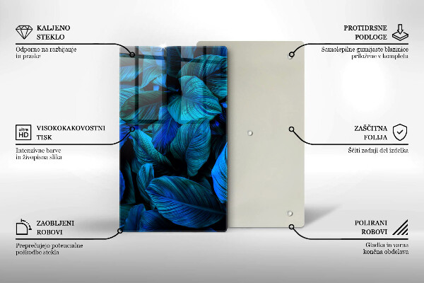 Protège plaque de cuisson Feuilles de végétation de la jungle