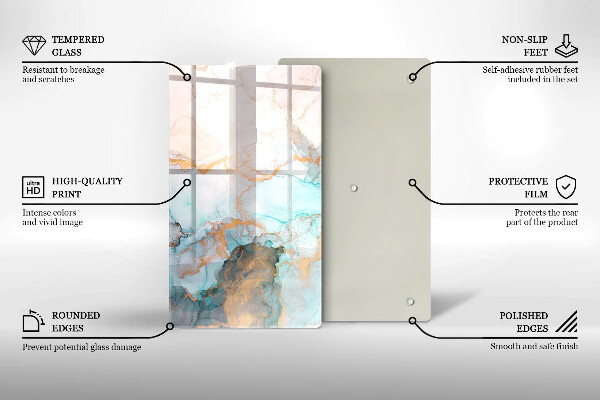 Protège plaque de cuisson Abstraction de marbre