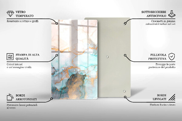 Protège plaque de cuisson Abstraction de marbre