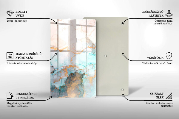 Protège plaque de cuisson Abstraction de marbre